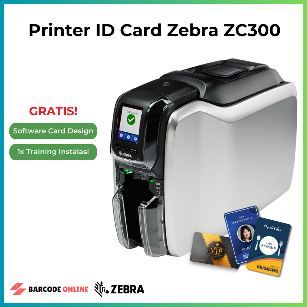 Printer ID Card Zebra ZC300 - Printer Kartu Zebra ZC300