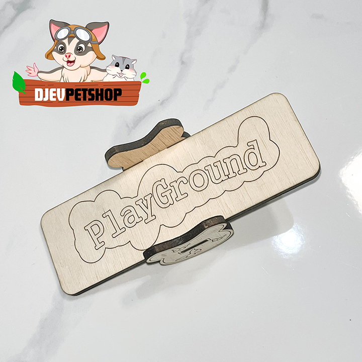 Mainan Ayunan Hamster Jungkat Jungkit Murah Bahan Kayu Motif PlayGround Mainan Anak 15x4x5cm