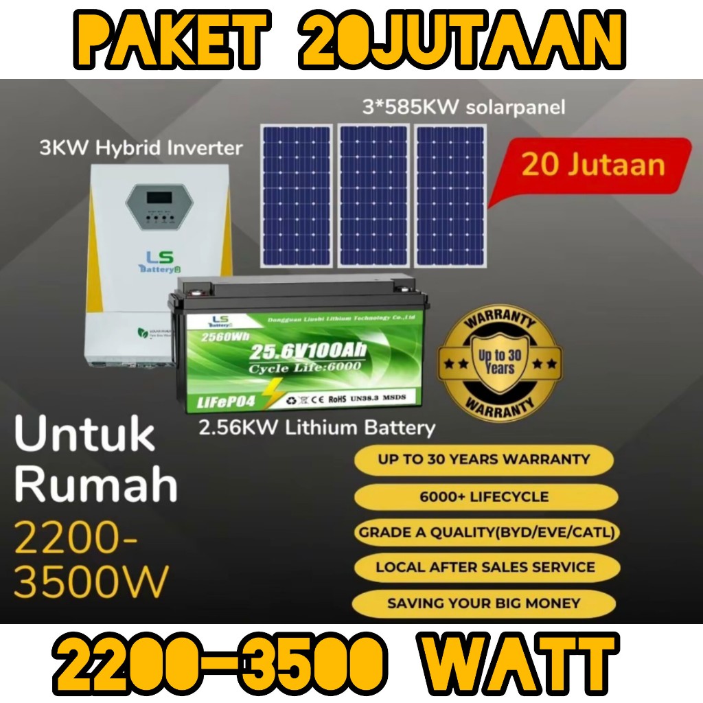 PLTS 1500 WATT, PAKET PLTS RUMAH, PLTS RUMAH 5500 WATT, PAKET PLTS ON GRID, PAKET PLTS OFF GRID
