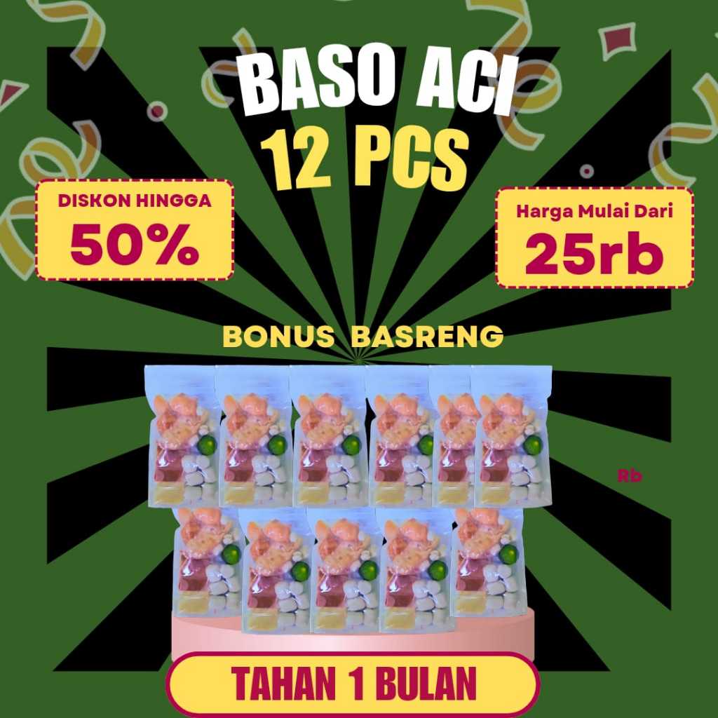 

Baso aci 12pcs/bakso aci 12pcs/baso aci paket 12 pcs / bakso aci paket 12 pcs / boci jersey