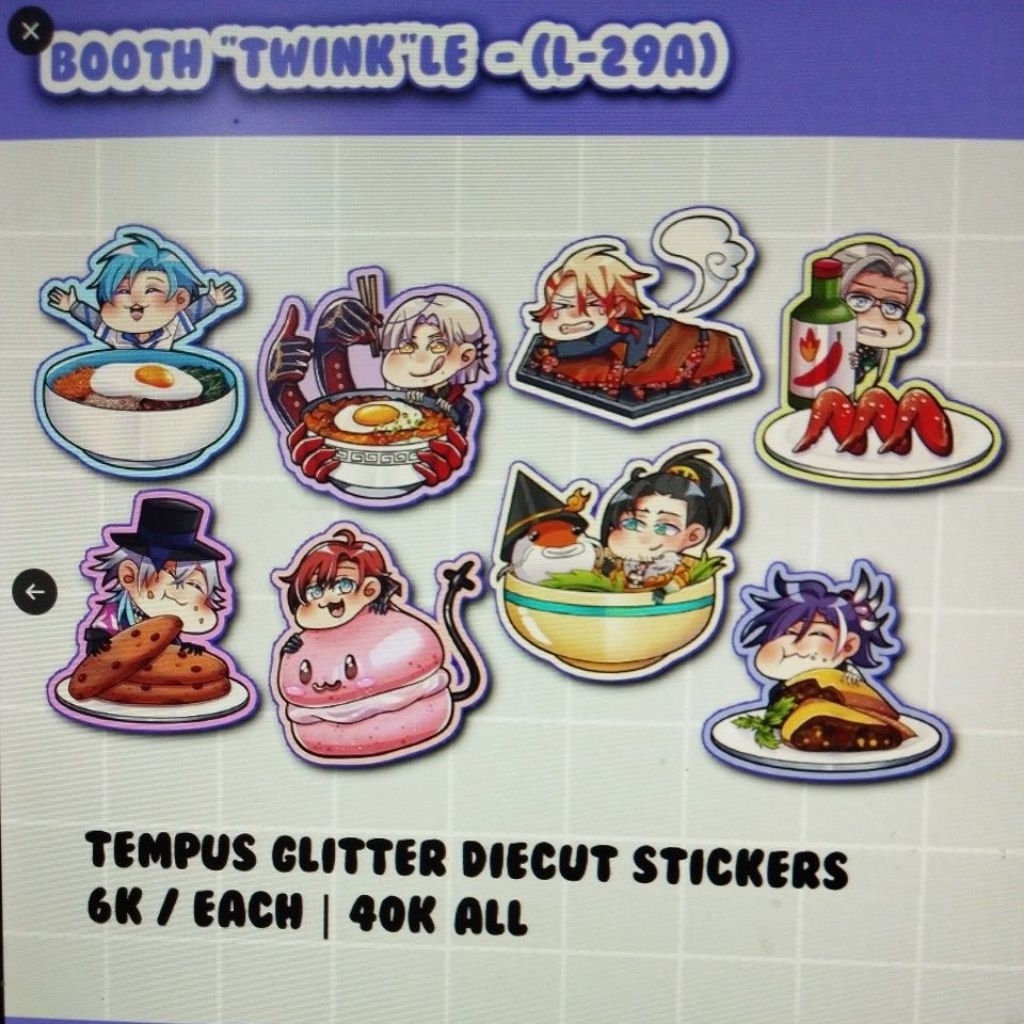 

Sticker Glitter Food Tempus Holostars English