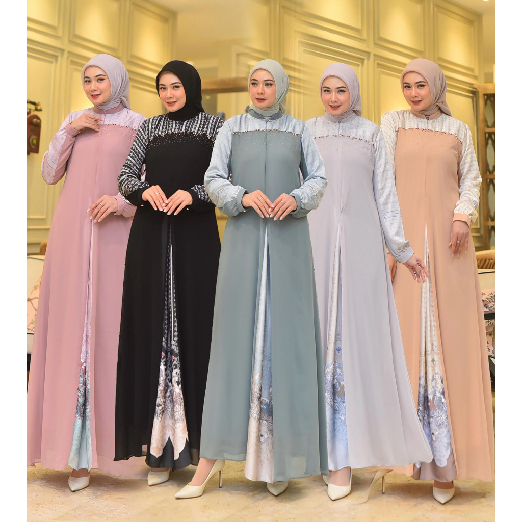 Kamila Mode - Saci dres gamis ceruty mix paris silk grade a gamis payet