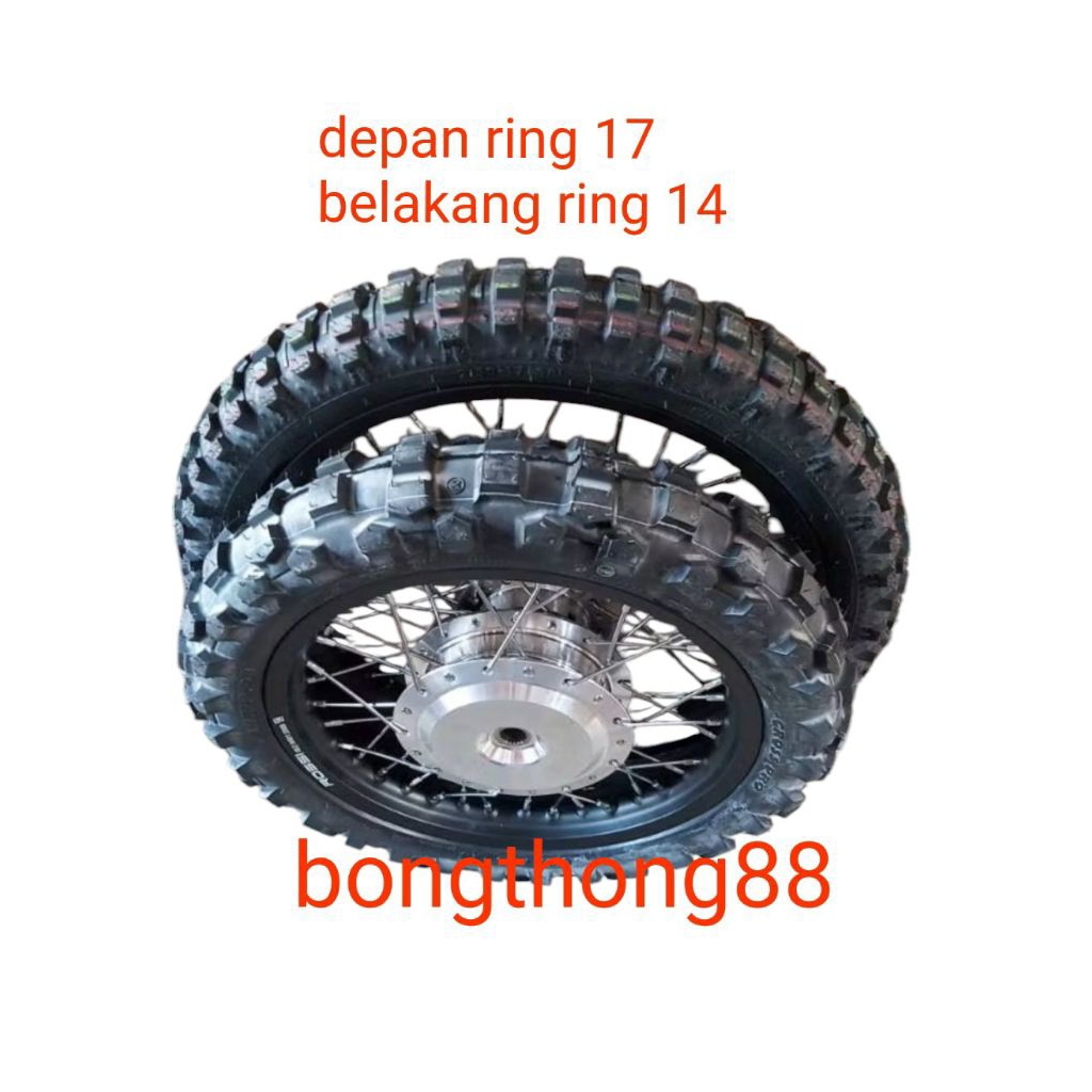 Sepakat velg Rossi Beat street ring 14 dan ring 17 plus ban trail kembang tahu depan lebar 160 ring 