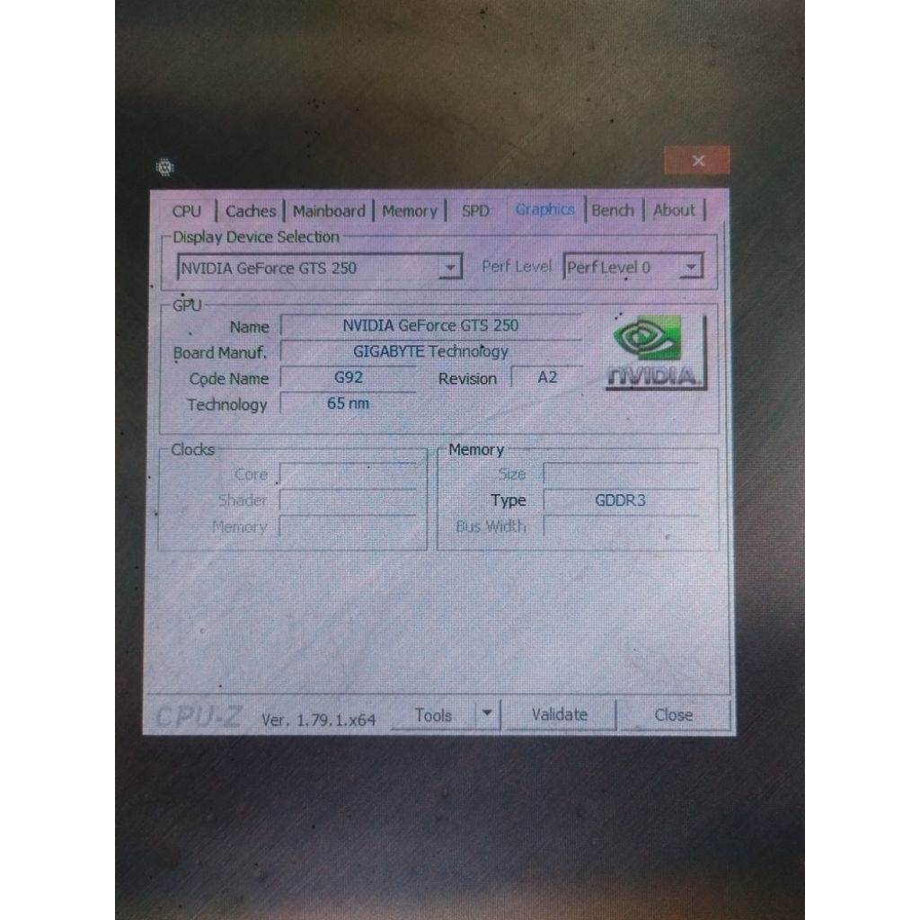 vga gts250 gigabyte 1 GB 256 byte DDR3