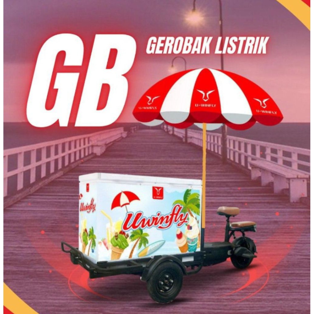 GEROBAK SEPEDA LISTRIK UWINFLY DINAMO 600 Watt (UNTUK USAHA SERBAGUNA)