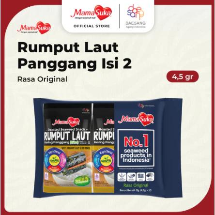 

Mamasuka Rumput Laut Panggang Original 2pack isi 4.5 gr