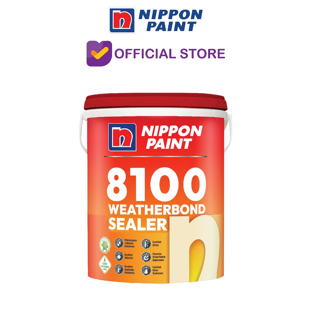 CAT DASAR DINDING EXTERIOR NIPPON PAINT 8100 WEATHERBOND SEALER 25 KG
