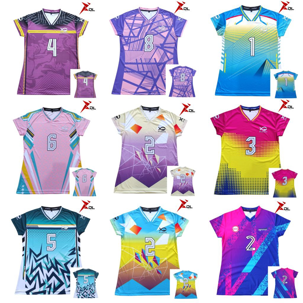 ND4 Jersey Voli Cewek Full Printing depan Belakang Atasan Volly Wanita /Kaos Fullprint