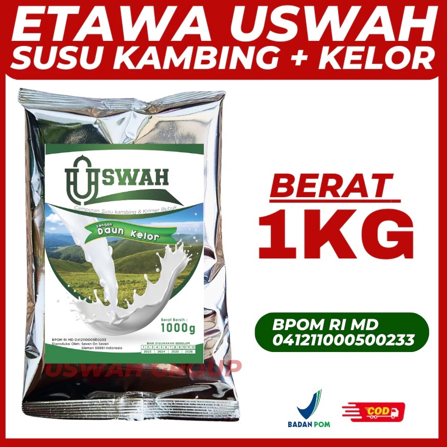 

Susu Kambing Etawa USWAH Kemasan 1KG Untuk Tulang, Penderita Diabetes, Kolesterol, Maag, Asam Lambung, Etawaku