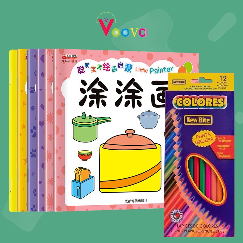 

VOOVA Paket Mewarnai/ Set Mewarnai Buku Mewarnai dan Pensil Warna 12/24/36 Warna/ Paket Kreativitas/ Paket Back To School/ Coloring Book