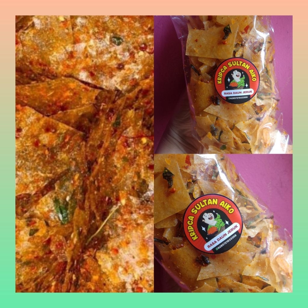 

Keripik kaca pedas daun jeruk 120 gram bungkusan | Keripik kaca pedas gurih daun jeruk | cemilan keripik kaca pedas | keripik kaca pedas kemasan bungkusan