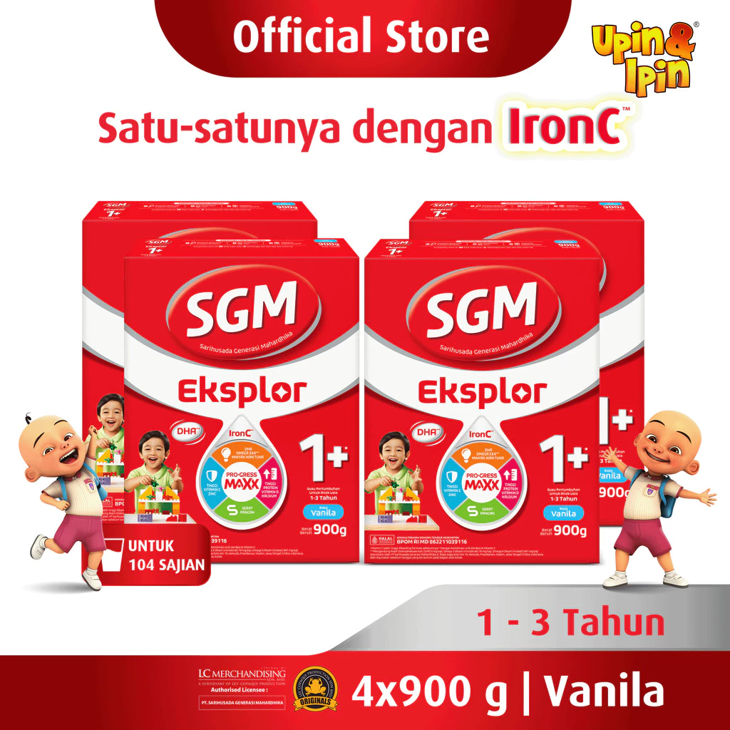 

SGM Eksplor 1+ dengan IronC Susu Pertumbuhan Rasa Madu 900GR x 4