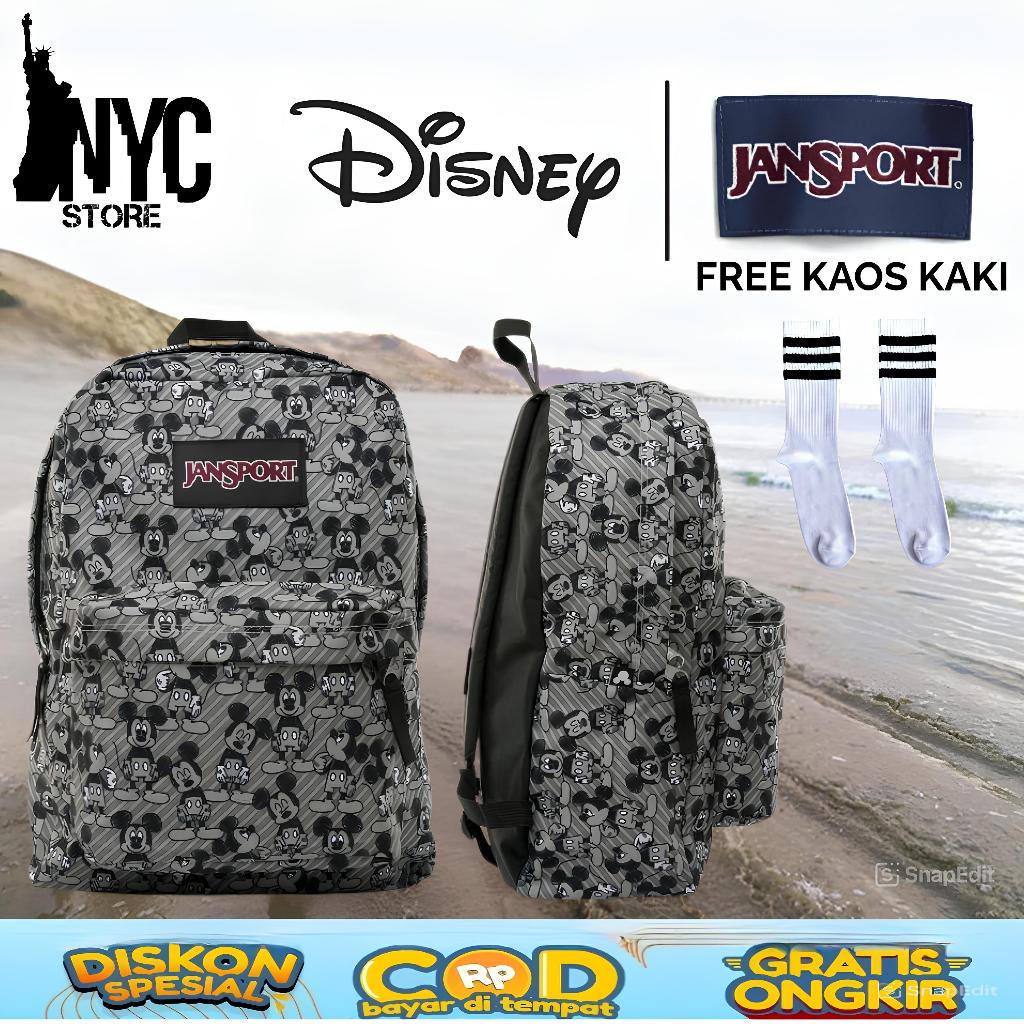 Tas sekolah jansport 0riginal 100% JS Disney Mickey Kampus Ransel Kapasitas Besar