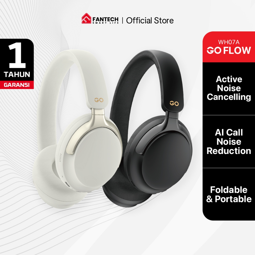 Fantech GO Headphone ANC Wireless Bluetooth 5.3 with Noise-Cancellation Headset GO FLOW WH07A