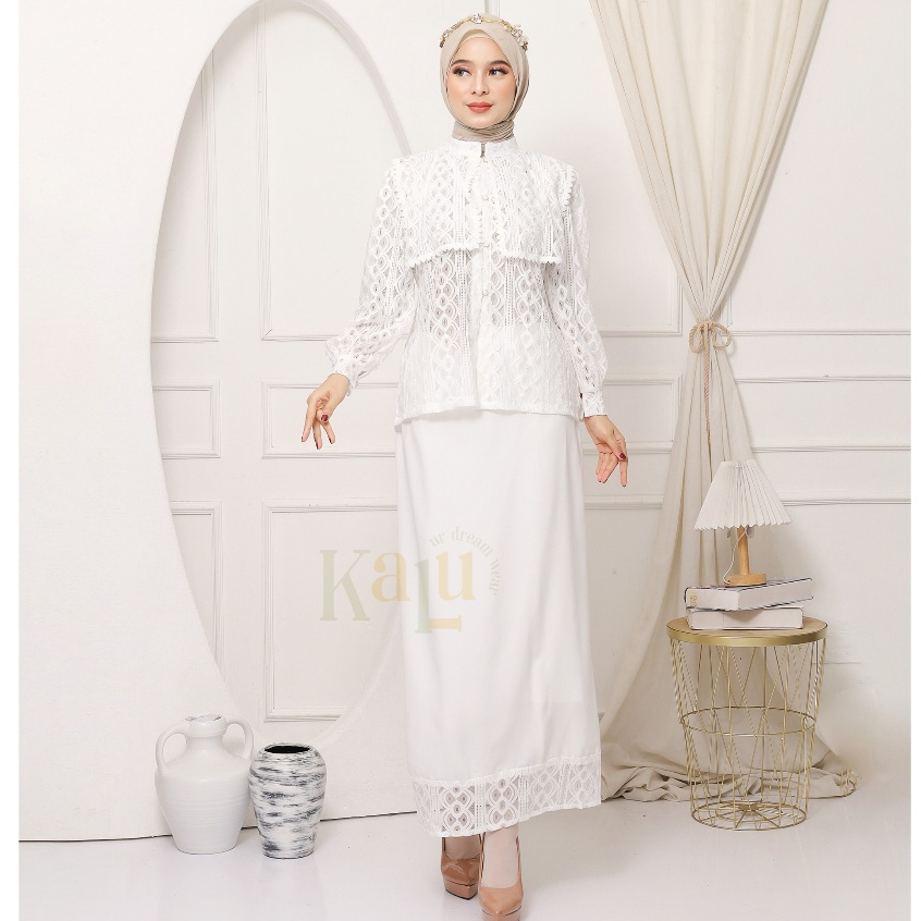 One Set Ans Blouse Baju Kondangan Wanita One Set Brukat Blouse Brukat Blouse Rok Span Aesthetic
