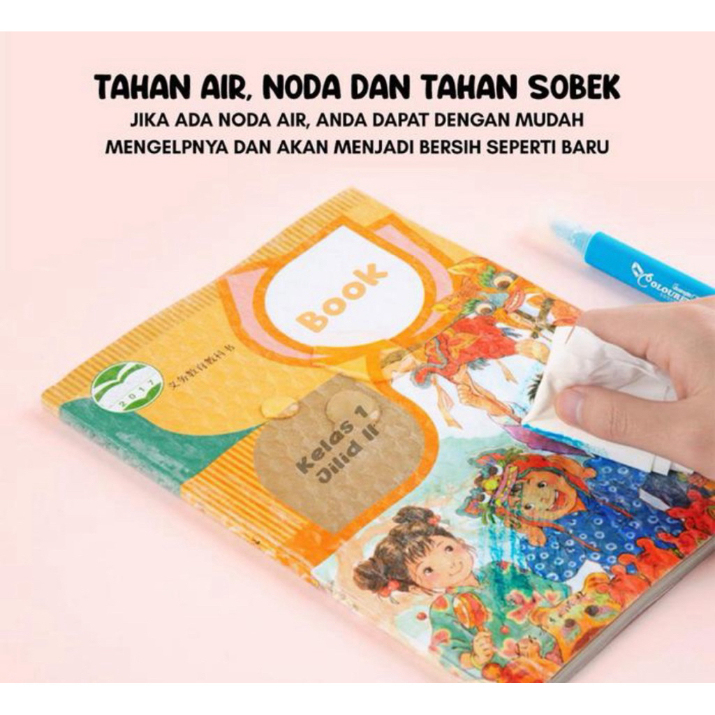 

Sampul buku stiker PVC anti air harga 1set isi 10lbr