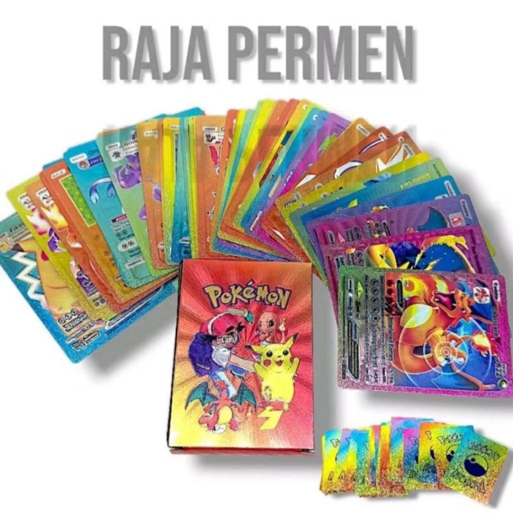 Kartu Pokemon Emas Raimbow Card Pokemon Games 1 Box 55 PCS