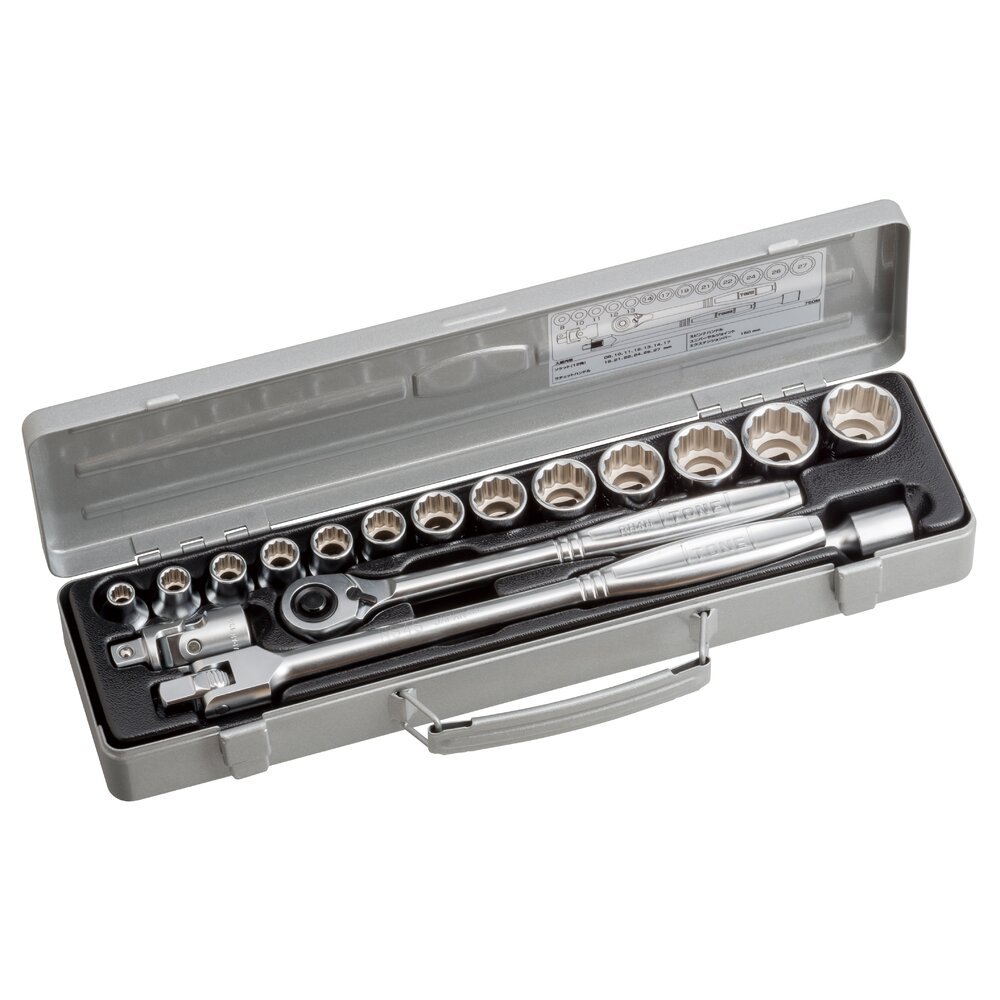 TONE Socket Wrench Set Dr. 12.7mm Ukuran 12 PT 8-27mm 750M