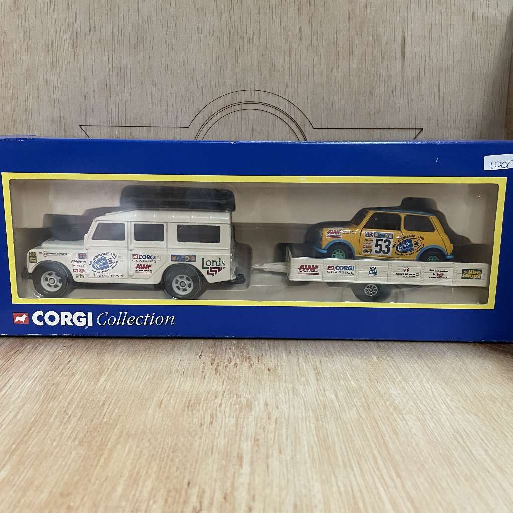 CORGI Collection MINI Safari Rally car no.53  & Land Rover Trailer - scale 1:36