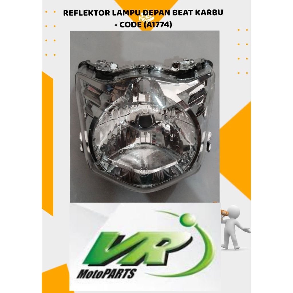 REFLEKTOR LAMPU DEPAN BEAT KARBU 2007 - 2010 (A1774)