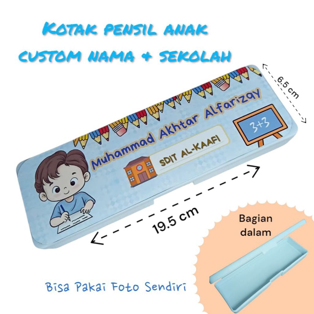 

Tempat Pensil Custom Nama dan Sekolah Bisa Paka Foto Sendiri
