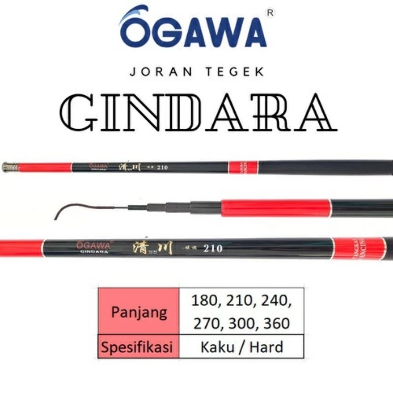 Tegek Kolong  Material Carbon Kuat Kaku Ruas Pendek Ogawa Gindara 180 210 240 270 300 360