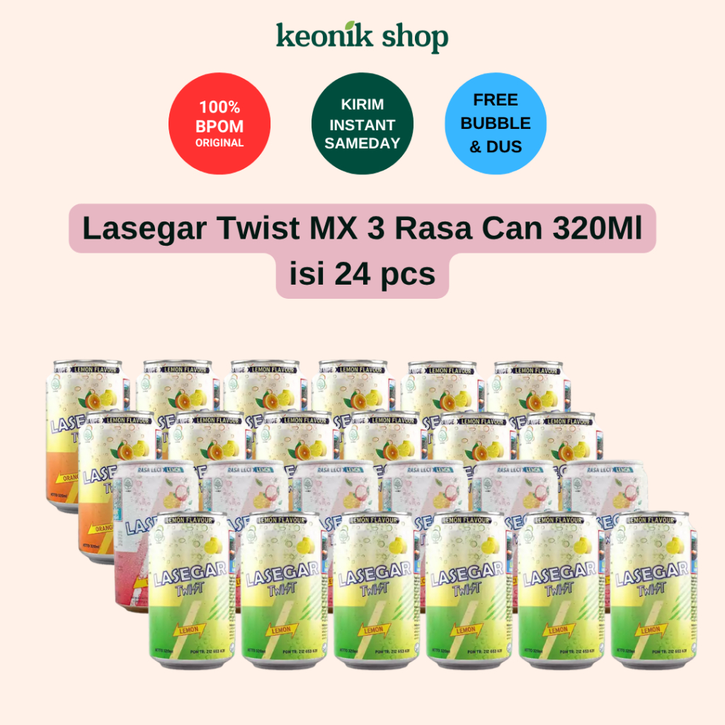 

Keonik Shop | LASEGAR TWIST Jeruk Leci Lemon Buang Panas Dalam 320ml - 1 carton (24 KALENG)