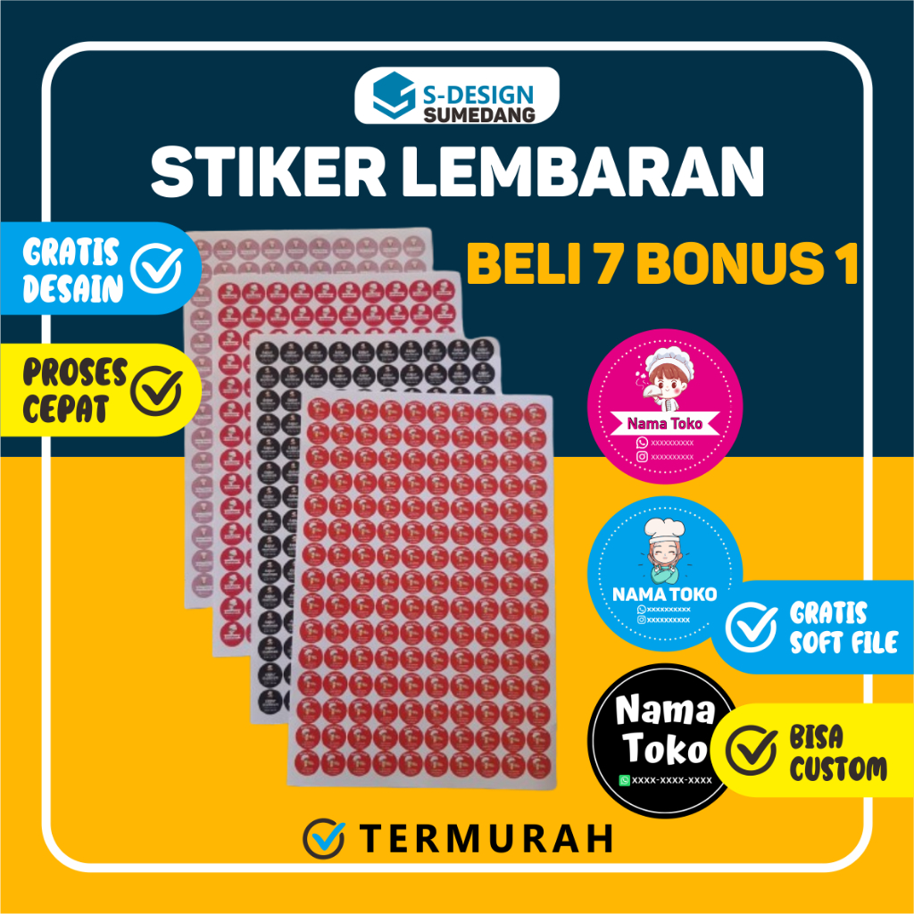 

STIKER LEMBARAN BELI 7 GRATIS 1 LEMBAR TERBAIK SDESAIN CABANG SUMEDANG / STIKER LEMBARAN / LABEL