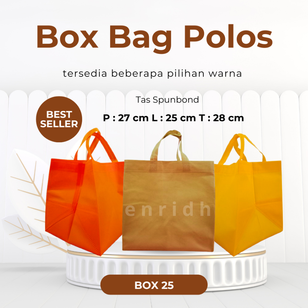 

Tas Spunbond Ukuran 25x25/ Tas Box Nasi/ Tas Spunbond/ Tas Hajatan DUS 25