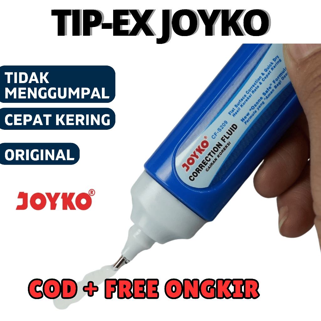 

JOYKO Correction Fluid CF-S209 | Tipex Cair Joyko | Koreksi Penulisan | Tip-Ex Joyko Original | Cairan Koreksi Joyko | Joyko CF S209 Murah | Korektor Joyko Ujung Presisi | Tipex Joyko 1 Box Isi 12 | Tipex Cair Joyko Kering Cepat