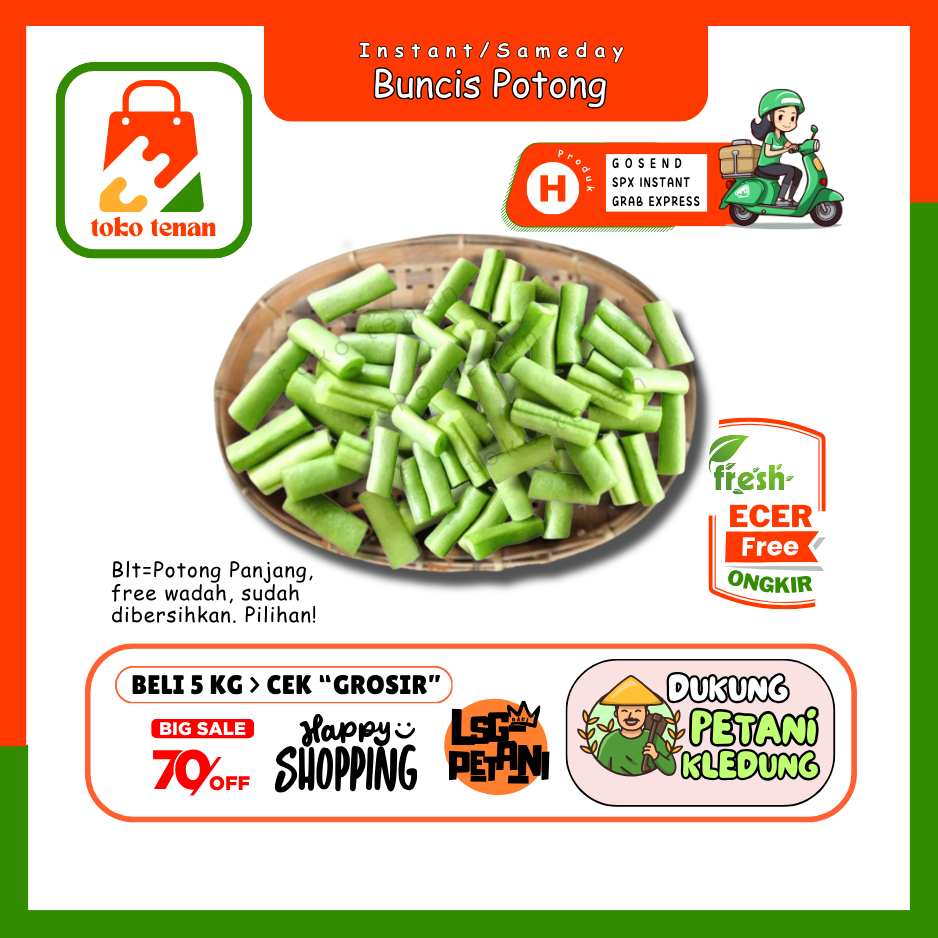 

Tokotenan // Sayur Buncis Potong -- Sayur Gunung Ecer (H)