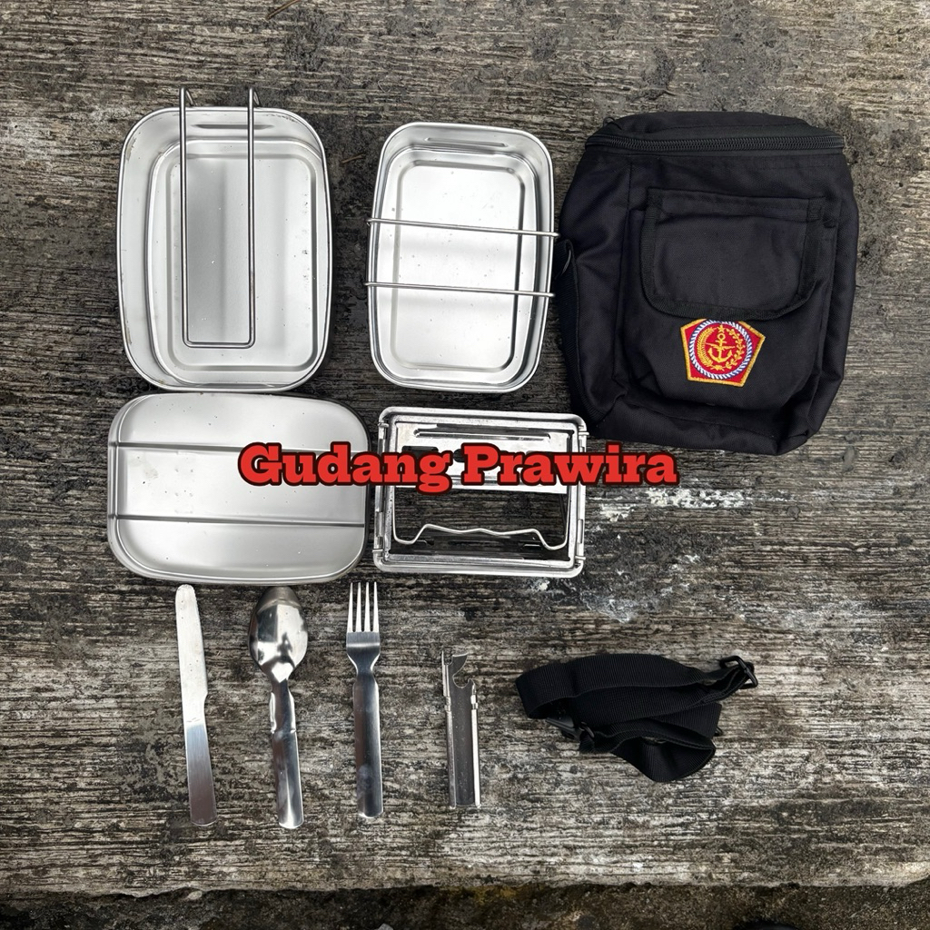 Nesting misting tempat makan tentara Asli Jatah TNI AD Original ompreng mesting misting nesting TNI 