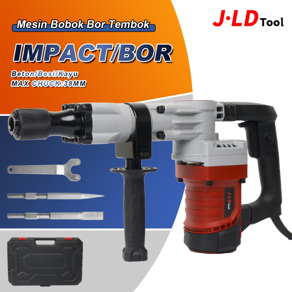 JLD Mesin Bobok Bor Tembok JX35 1600W Rotary Hammer Impact Jack Hammer Drill Bor Palu