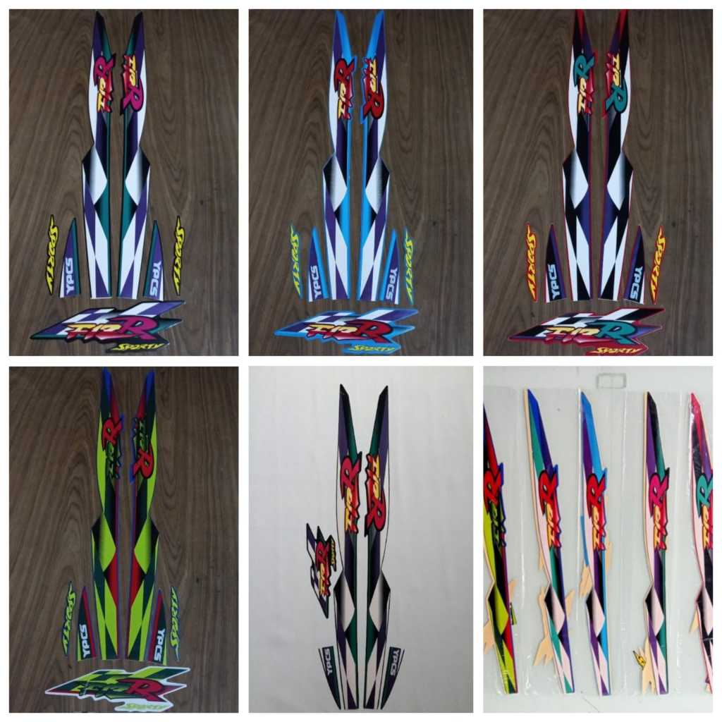 Stiker Striping Yamaha F1ZR 1998 Putih Hijau  List Body Stiker Standar F1ZR 1998 Terbaik