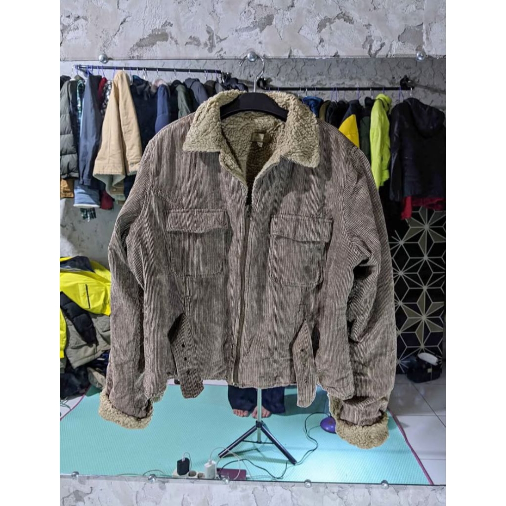 JAKET TRACKER CASUAL CORDUROY SHERPA