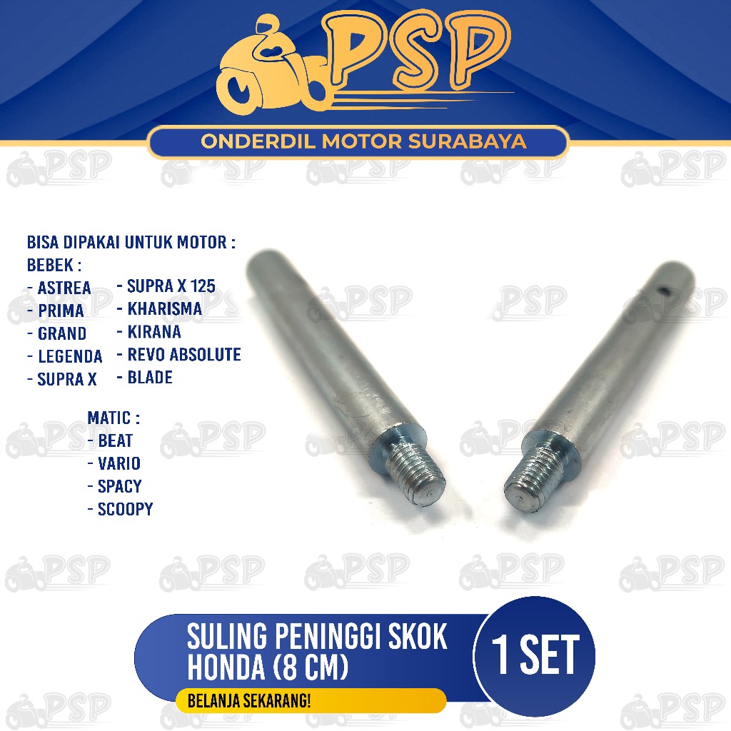 Suling Peninggi Skok Honda 8 CM - Sambungan Peninggi Shock Depan Bebek dan Matic Beat Kirana Revo