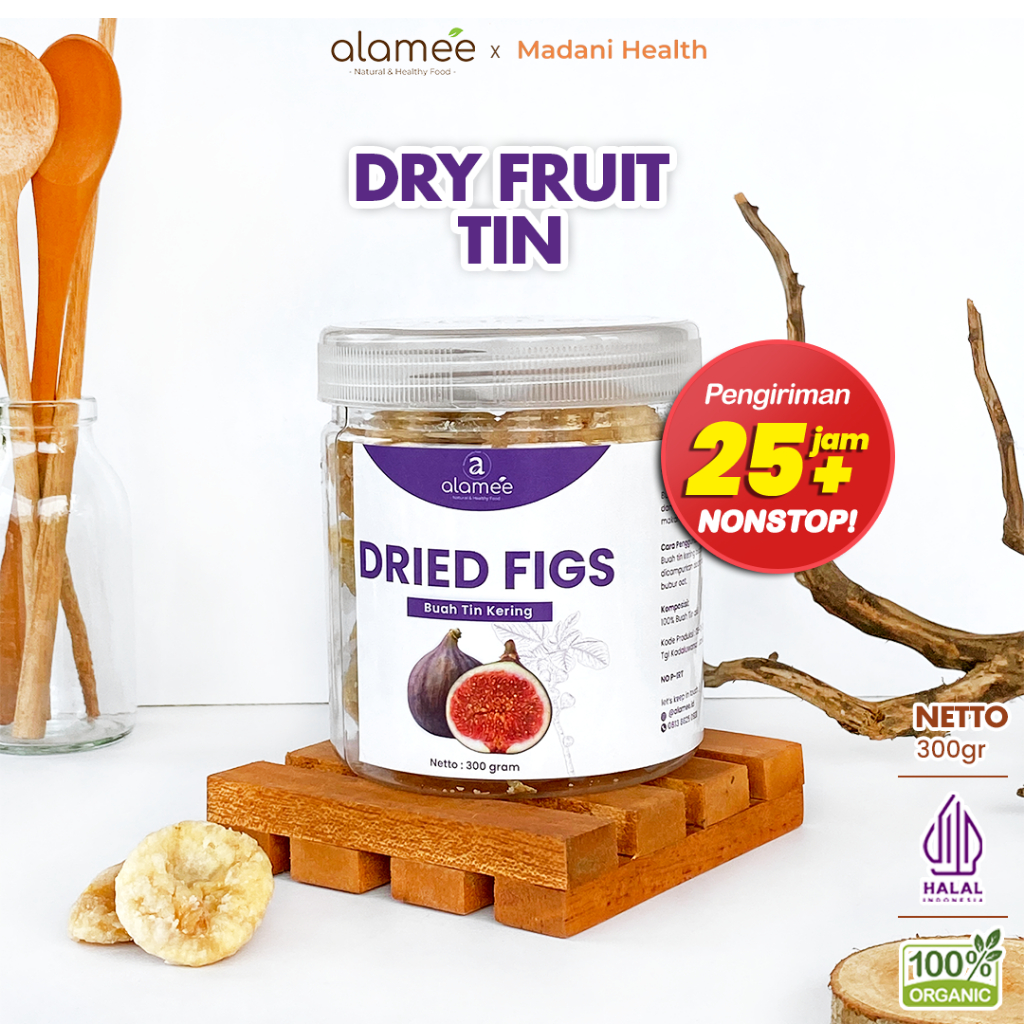 

ALAMEE Buah Tin Kering Cemilan Buah Sehat Dried Figs Buah Ara Kering Rendah Kalori 300gr