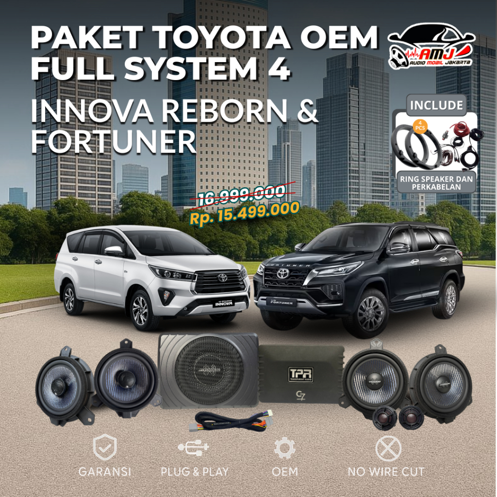 PAKET SPESIAL TOYOTA OEM FULL SYSTEM 4 / PAKET AUDIO MOBIL / PAKET SPEAKER MOBIL / SET AUDIO MOBIL