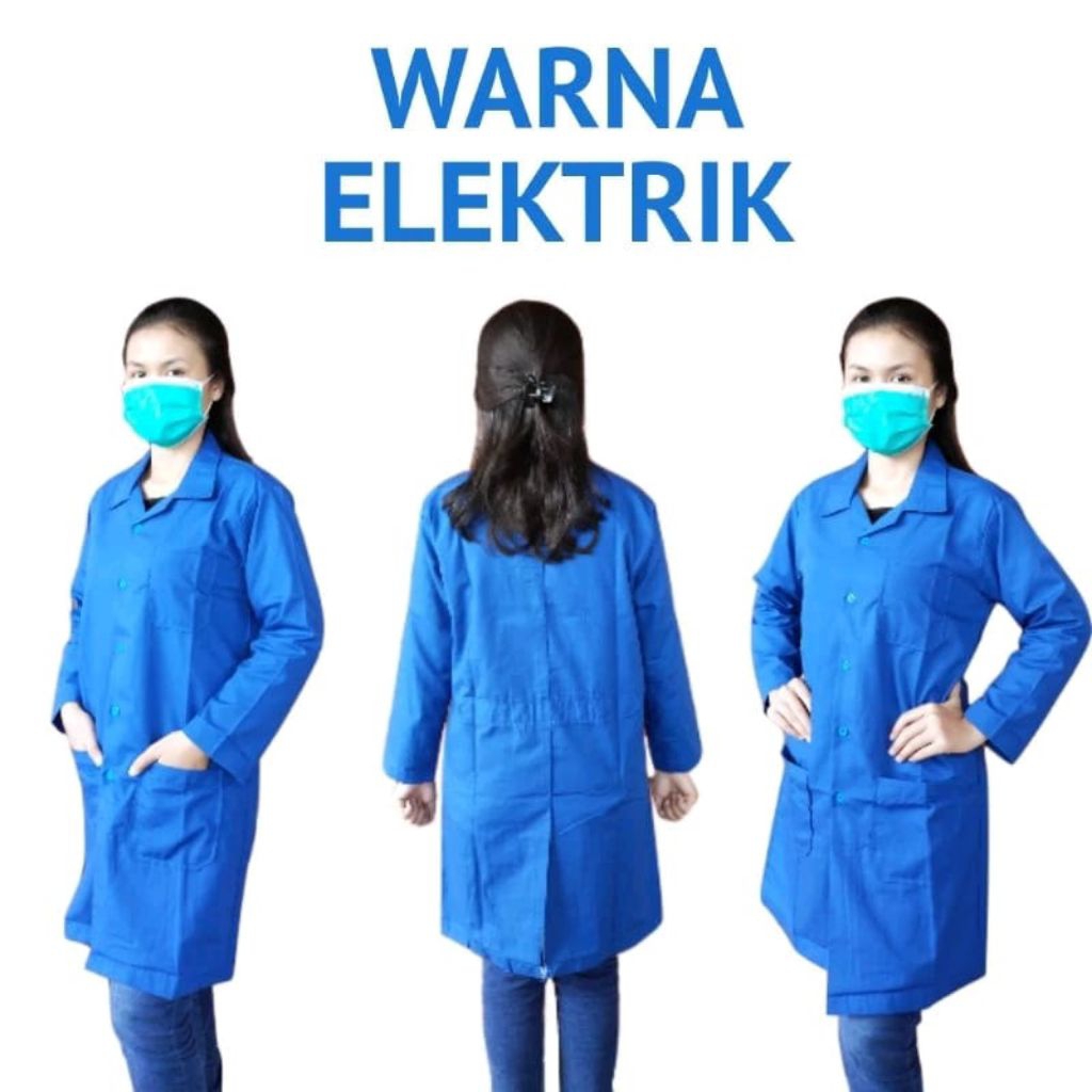 Baju Laboratorium Warna BIRU ELEKTRIK/Jas Laboratorium Warna BIRU ELEKTRIK/Jas Lab/Baju Laboratorium