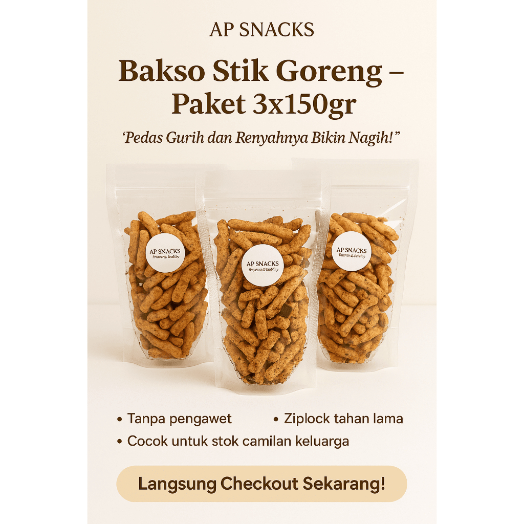 

AP Snack – Basreng 3x150gr | Camilan Renyah, Cocok Buat Stok!