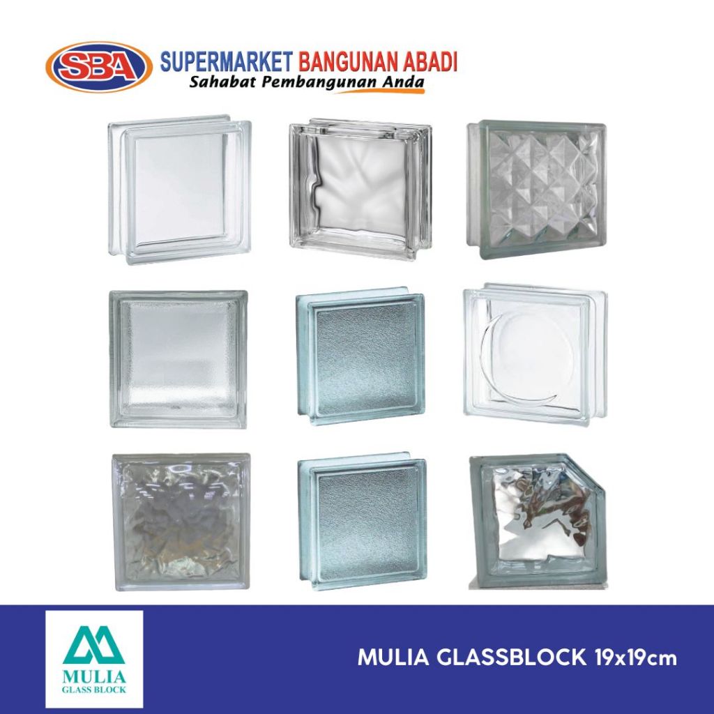 MULIA GLASSBLOCK / GLASSBLOK / GLASS BLOCK MULIA GLASSBLOCK 19x19CM