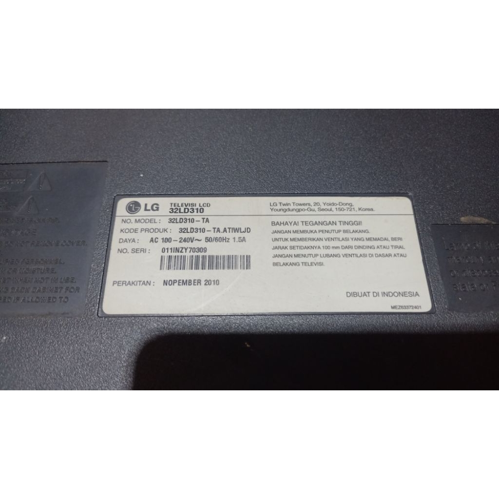 Panel Layar Tv lcd LG 32LD310 ORIGINAL