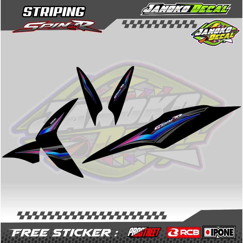 STRIPING VARIASI MOTOR SUZUKI SPIN 125 R / STICKER LIST VARIASI SUZUKI SPIN 125 R