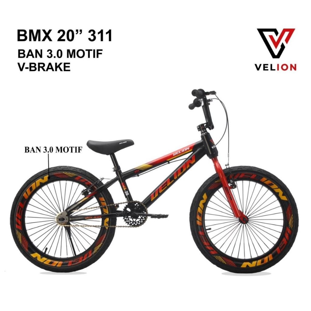SEPEDA ANAK BMX 20 VELION 311 VB BAN 3.0 SEPEDA ANAK LAKI-LAKI BMX READY SEMUA WARNA