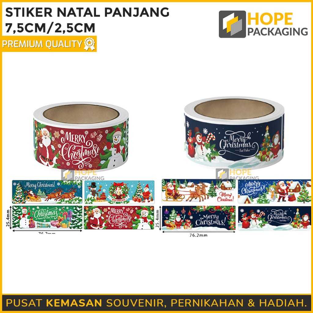

STICKER TOPLES NATAL / Stiker Label Panjang 7.5 cm Merry Christmas