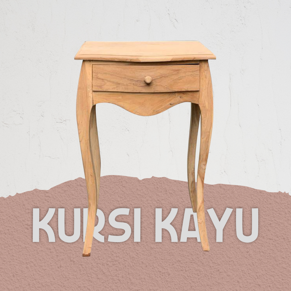 MEJA SUDUT CANTIK LACI 1 KAYU JATI TERMURAH