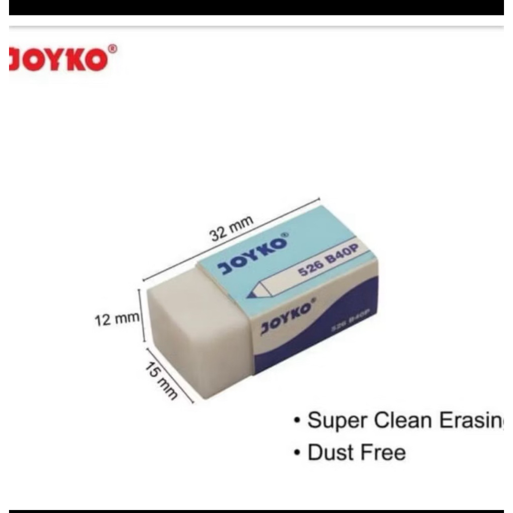 

Penghapus Joyko 526-B40P Kecil Putih (1pcs)