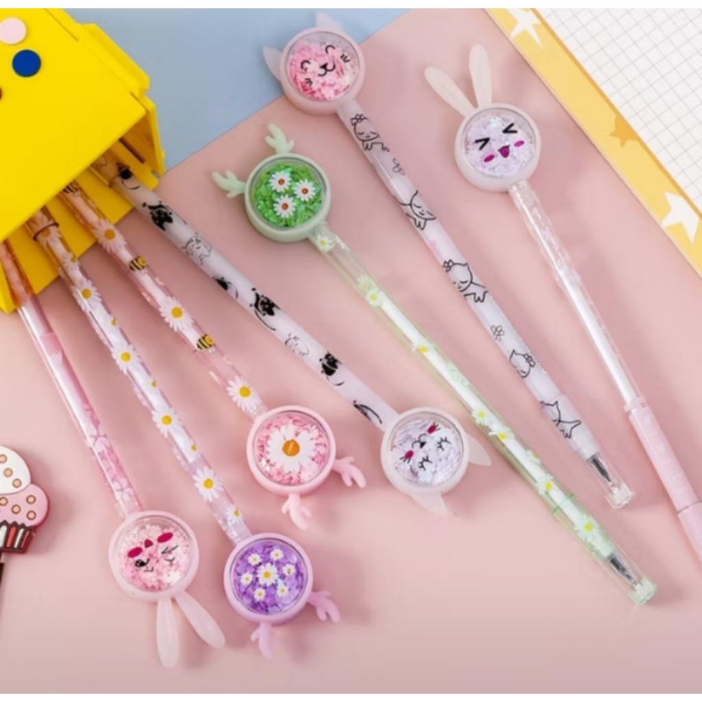 

WK - Home's | Pena Karakter Payet Gliter Bunny Lucu Black Ink Gel Pulpen Murah Gel Bolpen Gel Pastel Alat Tulis