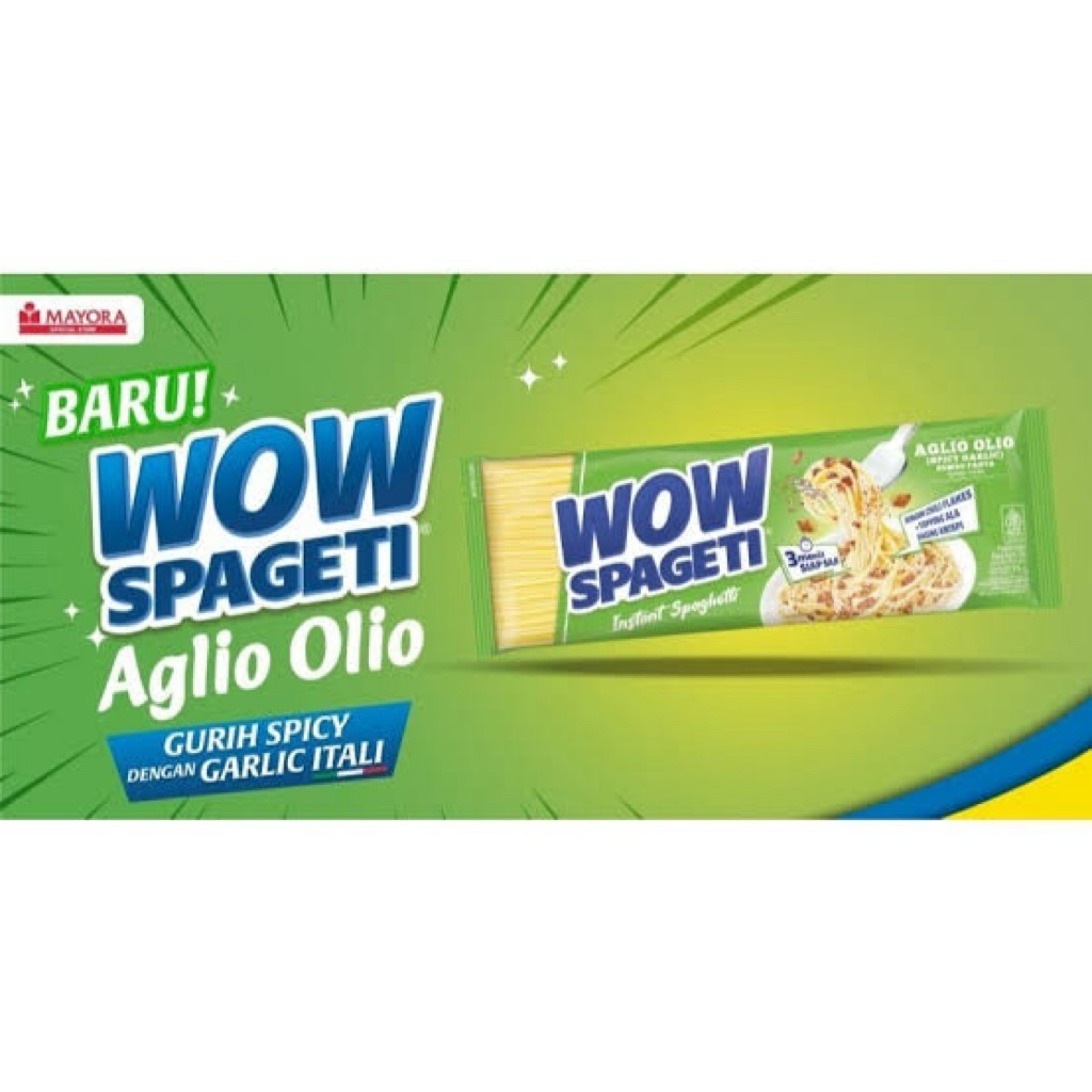 

WOW SPAGETI AGLIO OGLIO VARIAN TERBARU HARGA PER PCS 3.300