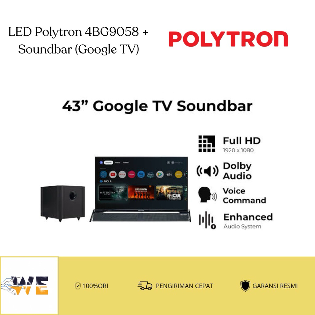 LED TV Polytron 43BG9058 (43in) + Soundbar